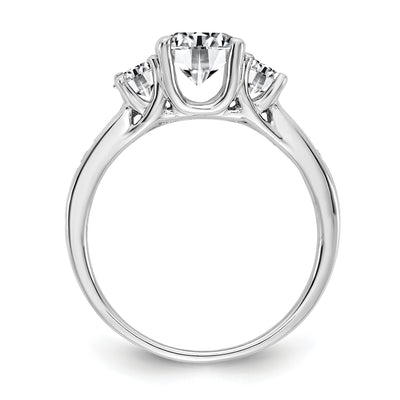 14kw 1.50ct. Three Stone with Side Stones G H I True Light Moissanite Ring