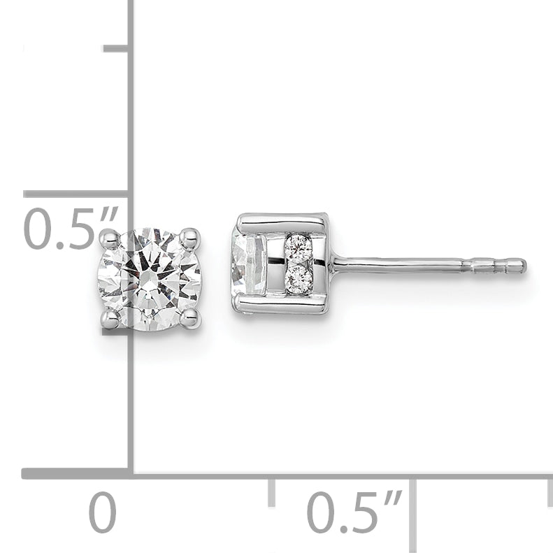14k White Gold Lab Grown VS/SI FGH Dia Fashion Earrings