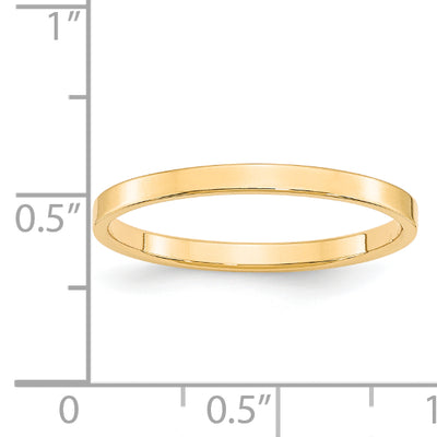14KY 2mm LTW Flat Band Size 9