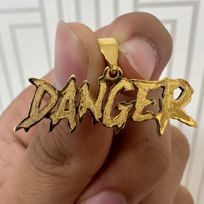 Nameplate: Danger style with Free16" Chain