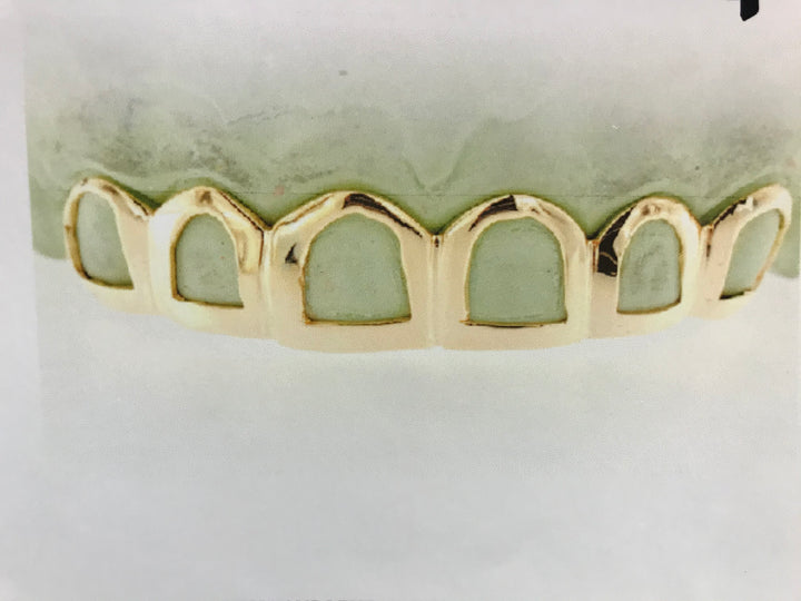 Open Face Gold Grillz 10 Teeth