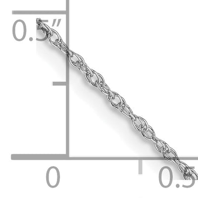 14k WG .8mm Polished Light Baby Rope Chain