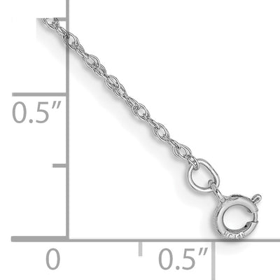 14k WG .8mm Polished Light Baby Rope Chain