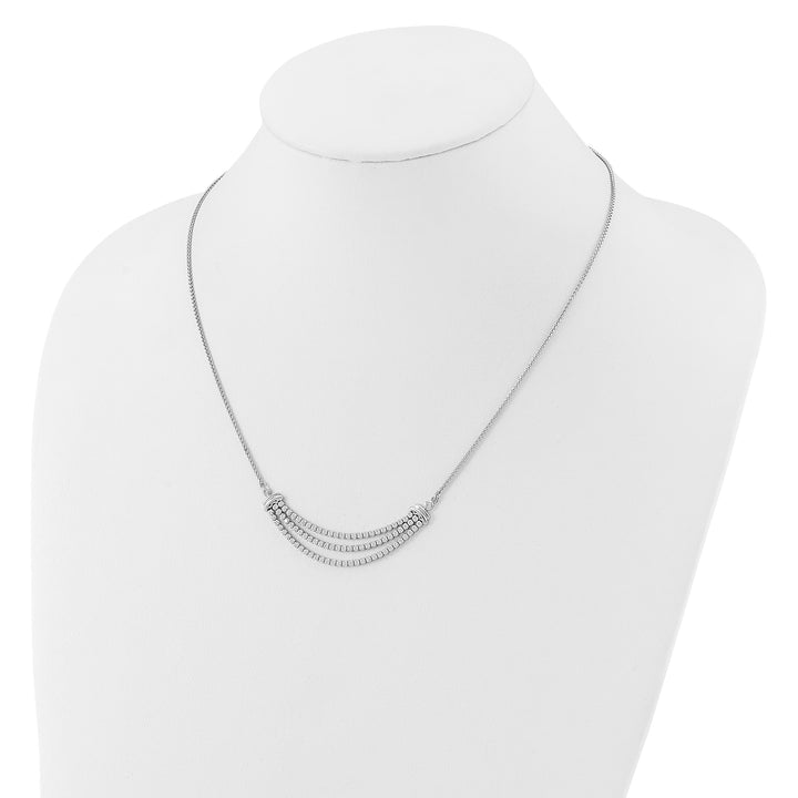 14K White Gold Lab Grown VS/SI FGH Dia Three-row Tennis Style Bolo Necklac