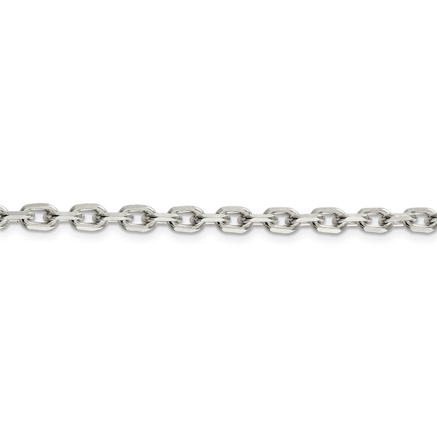 Sterling Silver 4.9mm Beveled Oval Cable Chain