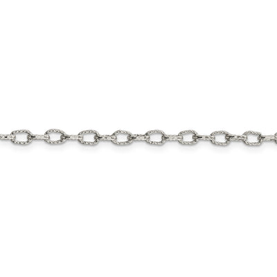 Sterling Silver 3.75mm Fancy Patterned Rolo Chain