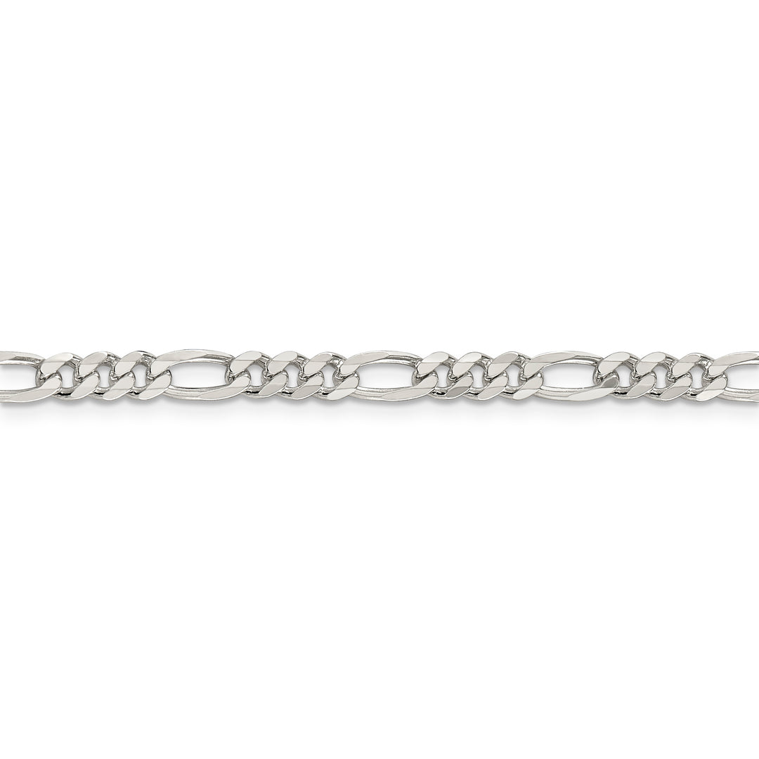 Sterling Silver 4.3mm Pav? Flat Figaro Chain