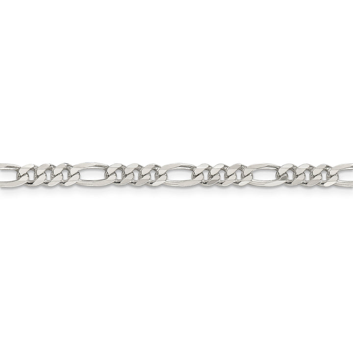 Sterling Silver 4.3mm Pav? Flat Figaro Chain
