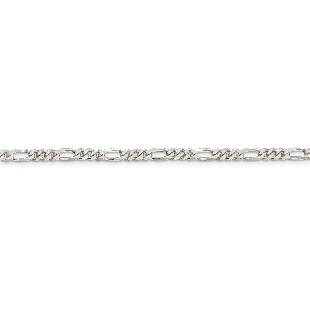 Sterling Silver Rhodium-plated 3.5mm Figaro Chain