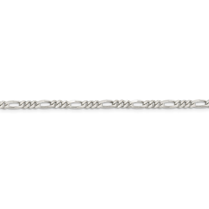 Sterling Silver Rhodium-plated 3.5mm Figaro Chain