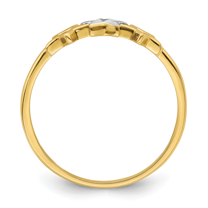 14k w/Rhodium 3-star Ring