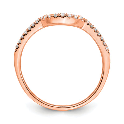 14k Rose Gold Diamond Contoured Wedding Band