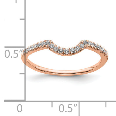 14k Rose Gold Diamond Contoured Wedding Band