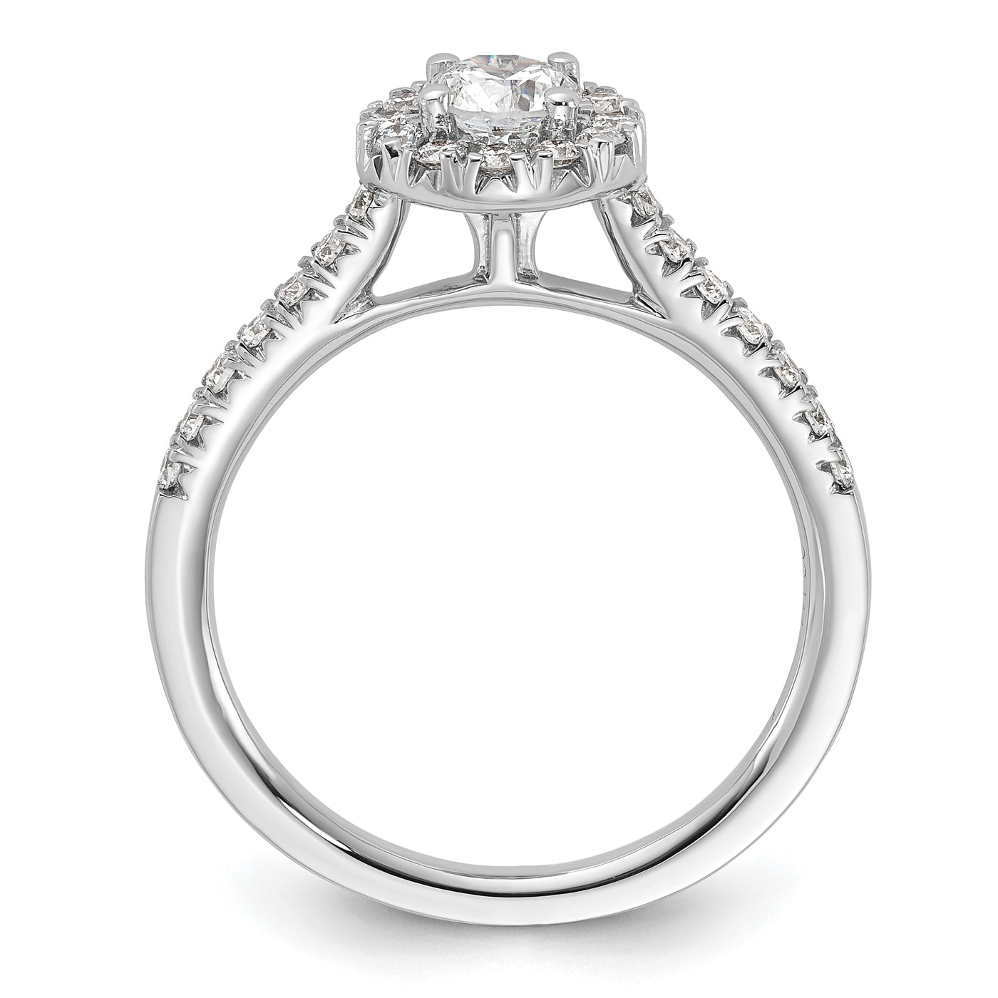 14K White Gold Eternal Promise Lab Grown VS/SI FGH Dia Halo Complete Ring
