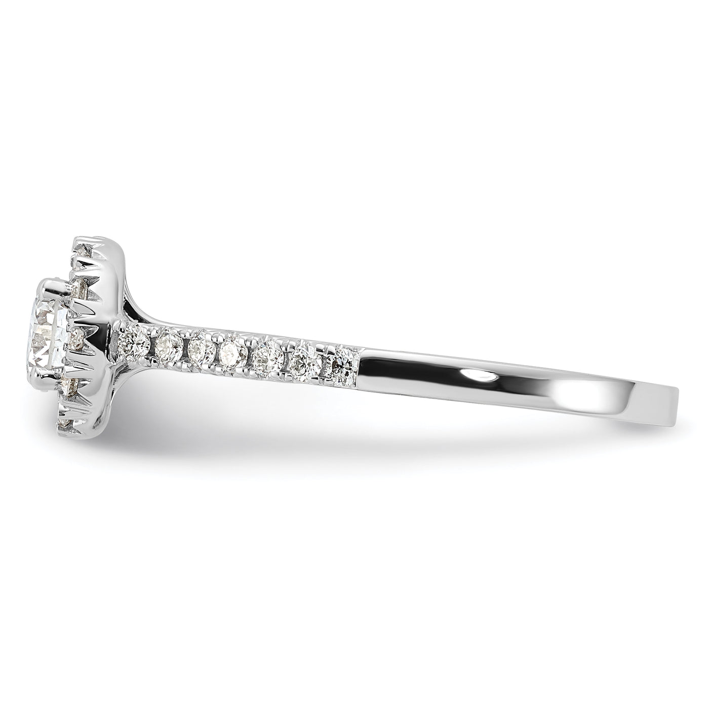 14K White Gold Eternal Promise Lab Grown VS/SI FGH Dia Halo Complete Ring