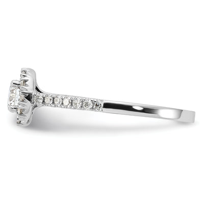 14K White Gold Eternal Promise Lab Grown VS/SI FGH Dia Halo Complete Ring