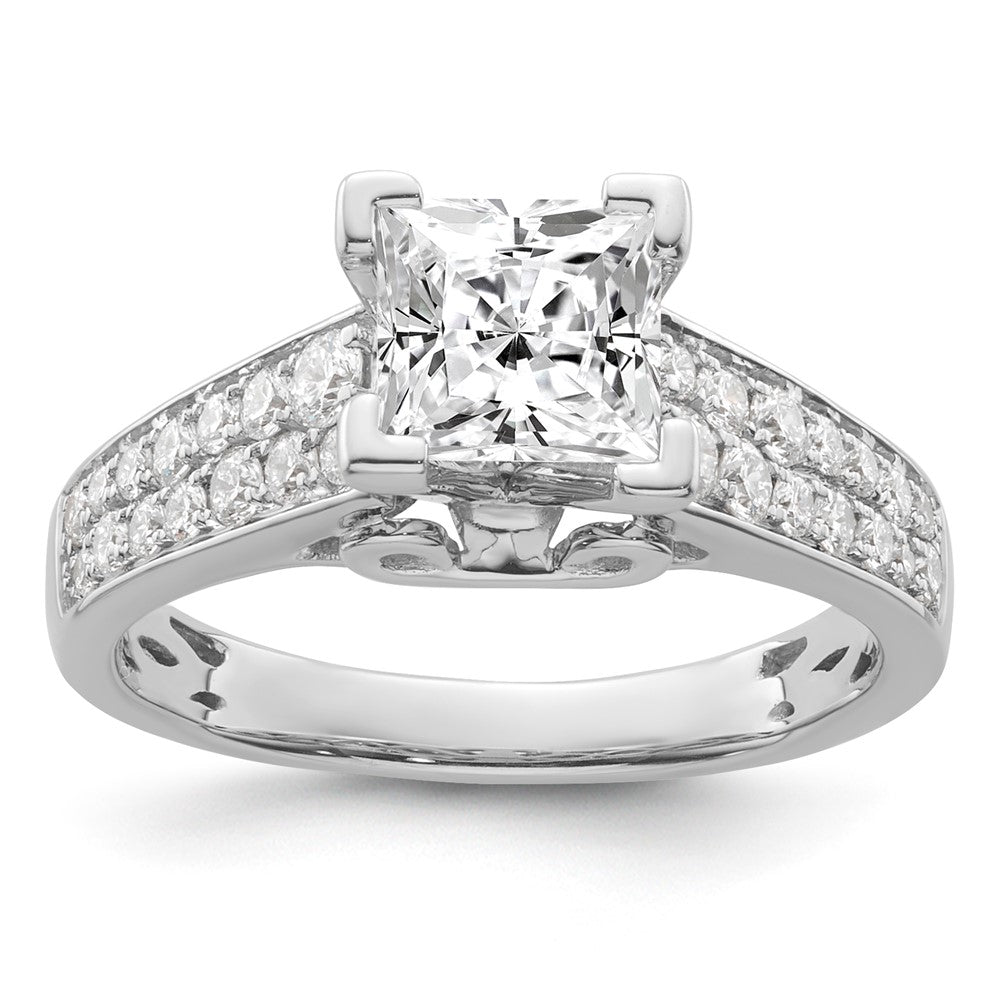 14K WG Certified VS/SI FGH Lab Grown Diamond 1.5ct Princess Comp Ring