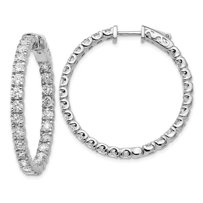 14kw Lab Grown Dia. VS/SI FGH Round Hoop w/Safety Clasp Earri