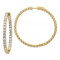 14ky Lab Grown Dia. VS/SI FGH Round Hoop w/Safety Clasp Earri