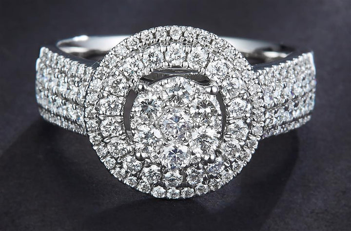 1.101 Ct. Diamond 14 Kt Gold (White). Ring. (Women). Size 7.5