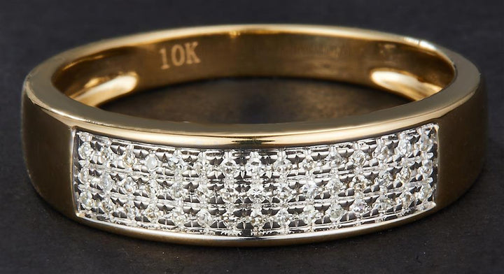 0.13 Ct. Diamond 10 Kt Gold (Yellow). Wedding Band Wedding Band. (Women). Size 7.5