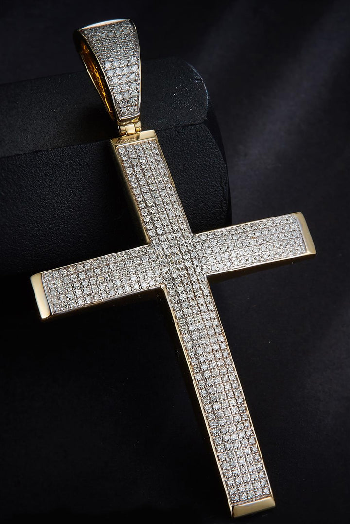 2.58 Ct. Diamond 10 Kt Gold (Yellow). Cross Pendant. (Men).