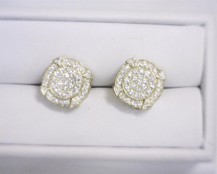2.27 Ct. Diamond 10 Kt Gold (Yellow). Studs Earrings. (Unisex).