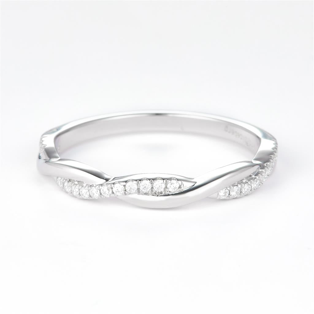 0.12 Ct. Moissanite Sterling Silver (White). Wedding Band Ring. (Women). Size 7.5