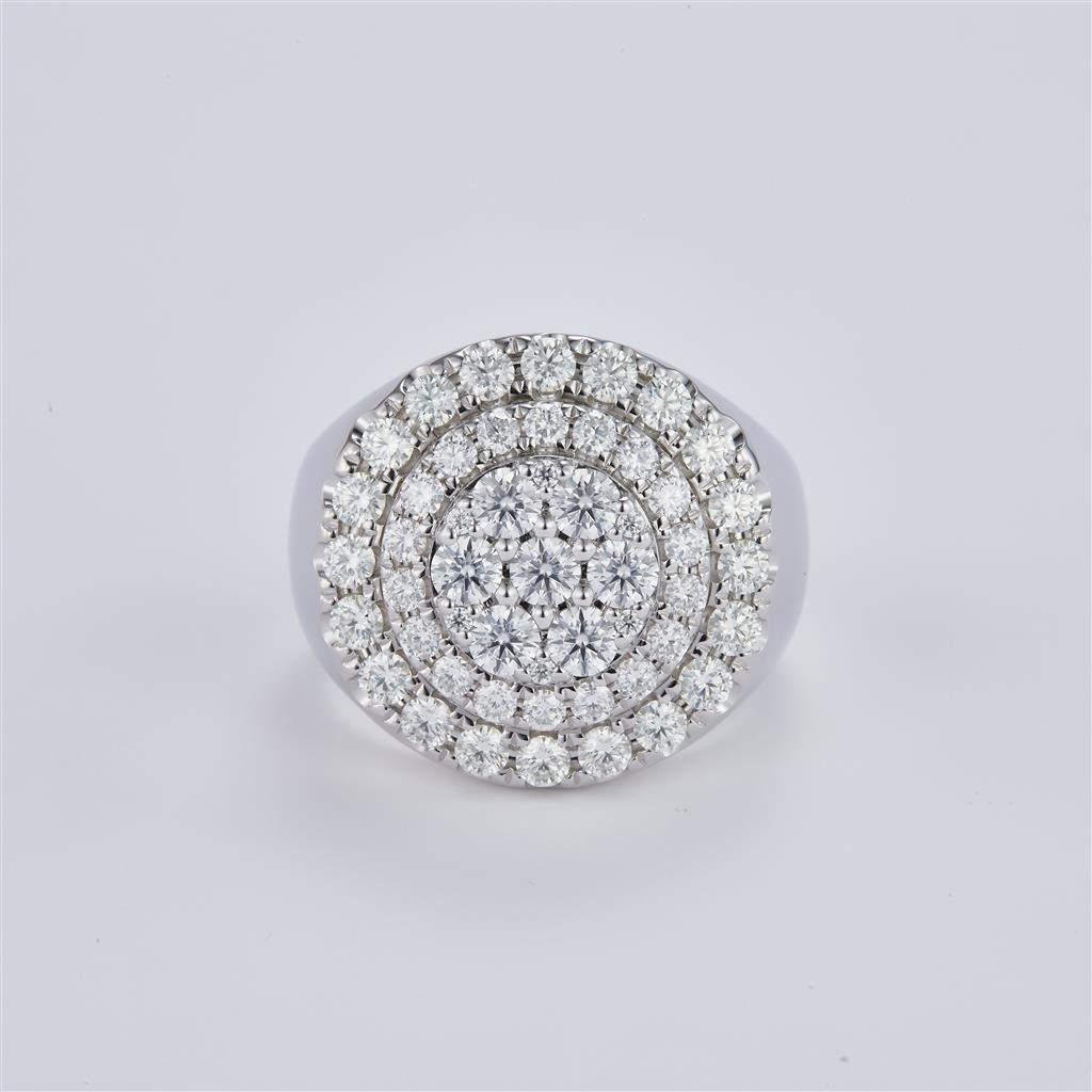 3.03 Ct. Moissanite Sterling Silver (White). Ring. (Men).