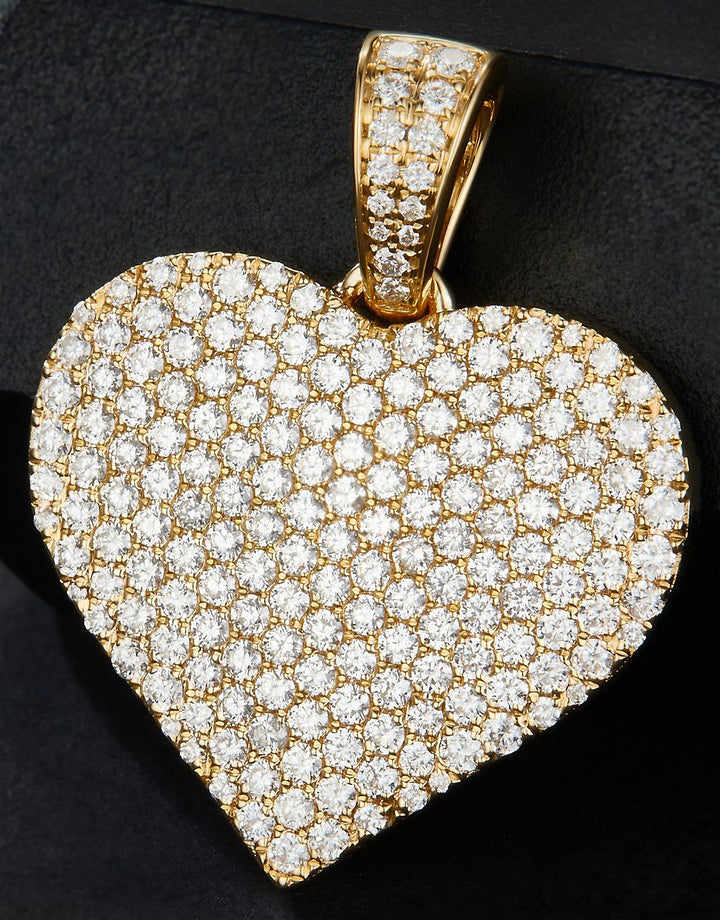 2.162 Ct. Diamond 10 Kt Gold (Yellow). All-Diamonds Heart Pendant. (Women).