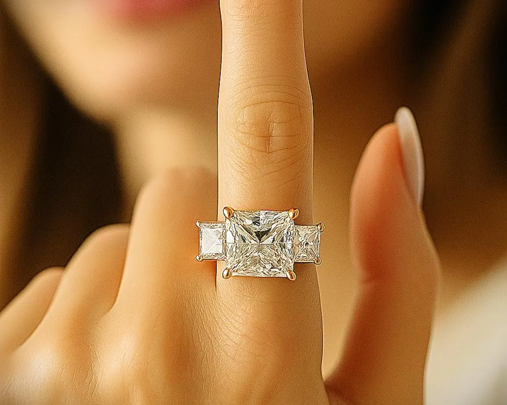 3.364 Ct. Diamond 14 Kt Gold (White). Ring. (Women). Size 8.5