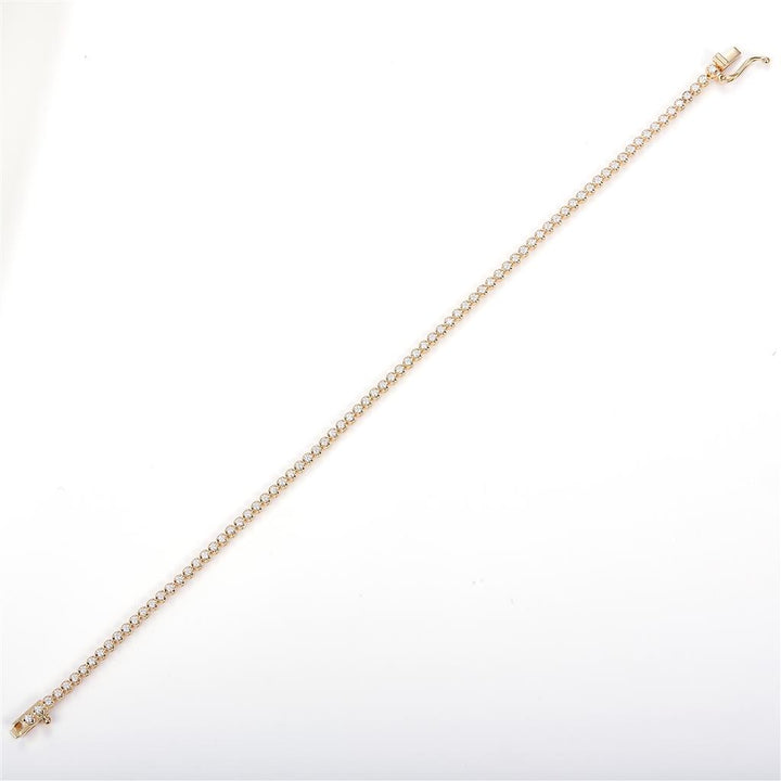 0.83 Ct. Moissanite 14 Kt Gold (Yellow). Tennis Bracelet. (Unisex). 7 in Long. 1.8 mm Wide