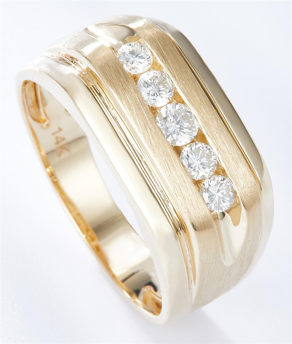 0.48 Ct. Diamond 14 Kt Gold (Yellow). Ring. (Men). Size 10