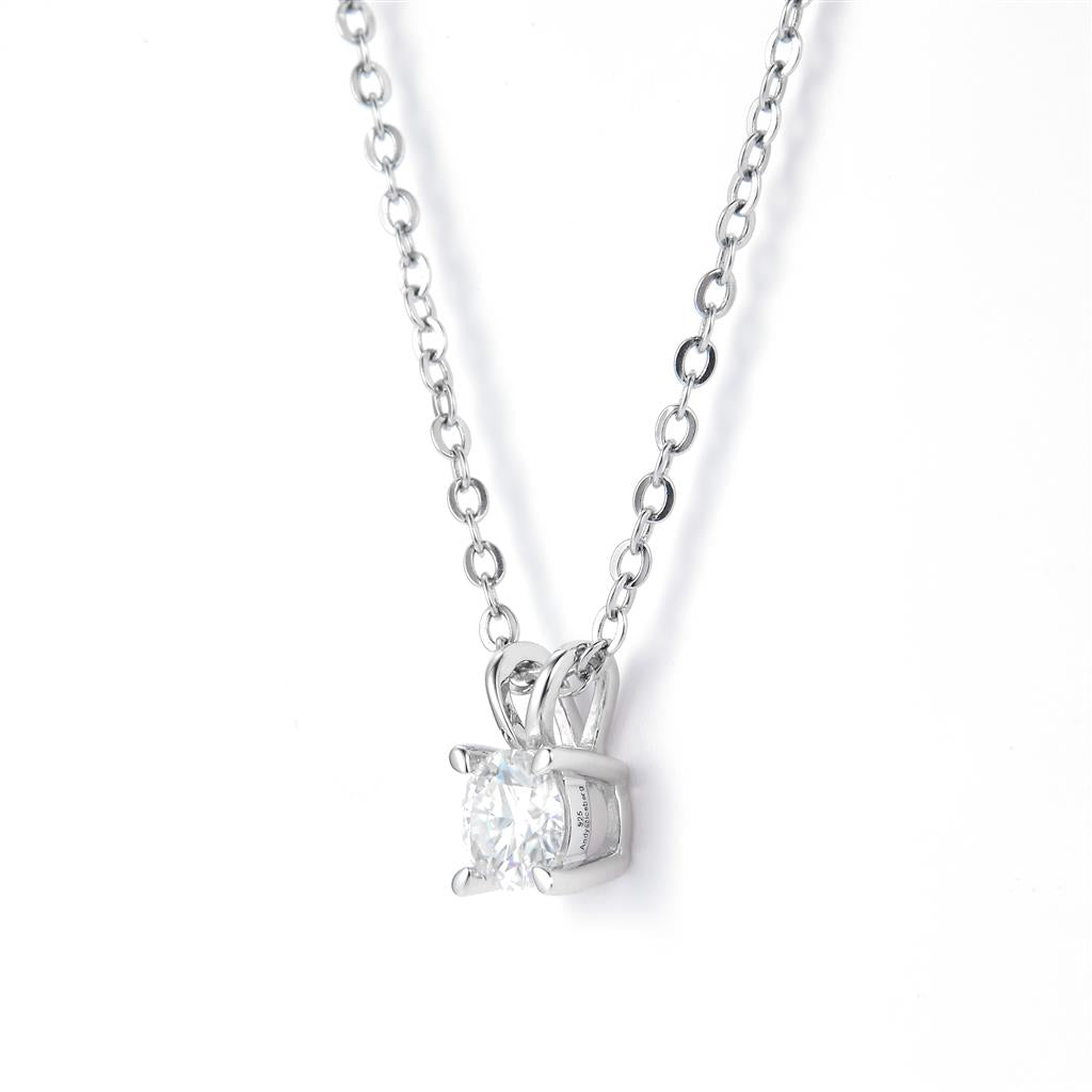 0.5 Ct. Moissanite Sterling Silver (White). Solitaire Pendant. (Women).