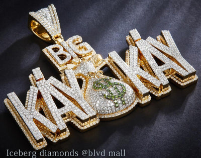 12.15 Carats. Diamond 14 Kt Gold (Yellow). CUSTOM KAY KAY Pendant. (Unisex).