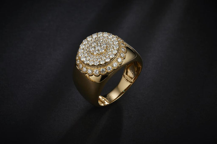 1.621 Ct. Diamond 10 Kt Gold (Yellow). Ring. (Men). Size 10