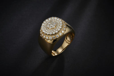 1.621 Ct. Diamond 10 Kt Gold (Yellow). Ring. (Men). Size 10