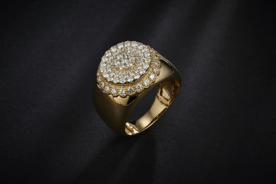 1.538 Ct. Diamond 14 Kt Gold (Yellow). Ring. (Men). Size 10