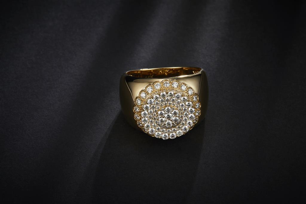 1.621 Ct. Diamond 10 Kt Gold (Yellow). Ring. (Men). Size 10