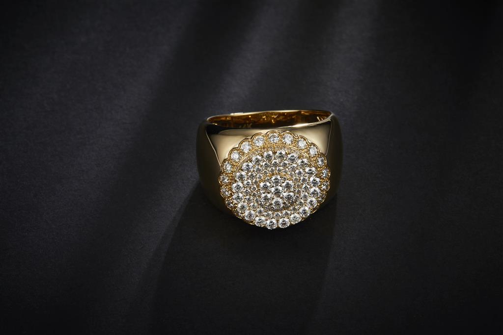 1.538 Ct. Diamond 14 Kt Gold (Yellow). Ring. (Men). Size 10