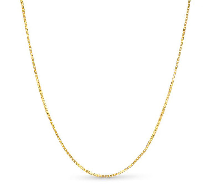 10K YELLOW GOLD BOX 040 GAUGE 24" CHAIN NECKLACE (AVAILABLE IN LENGTHS 7" - 30")