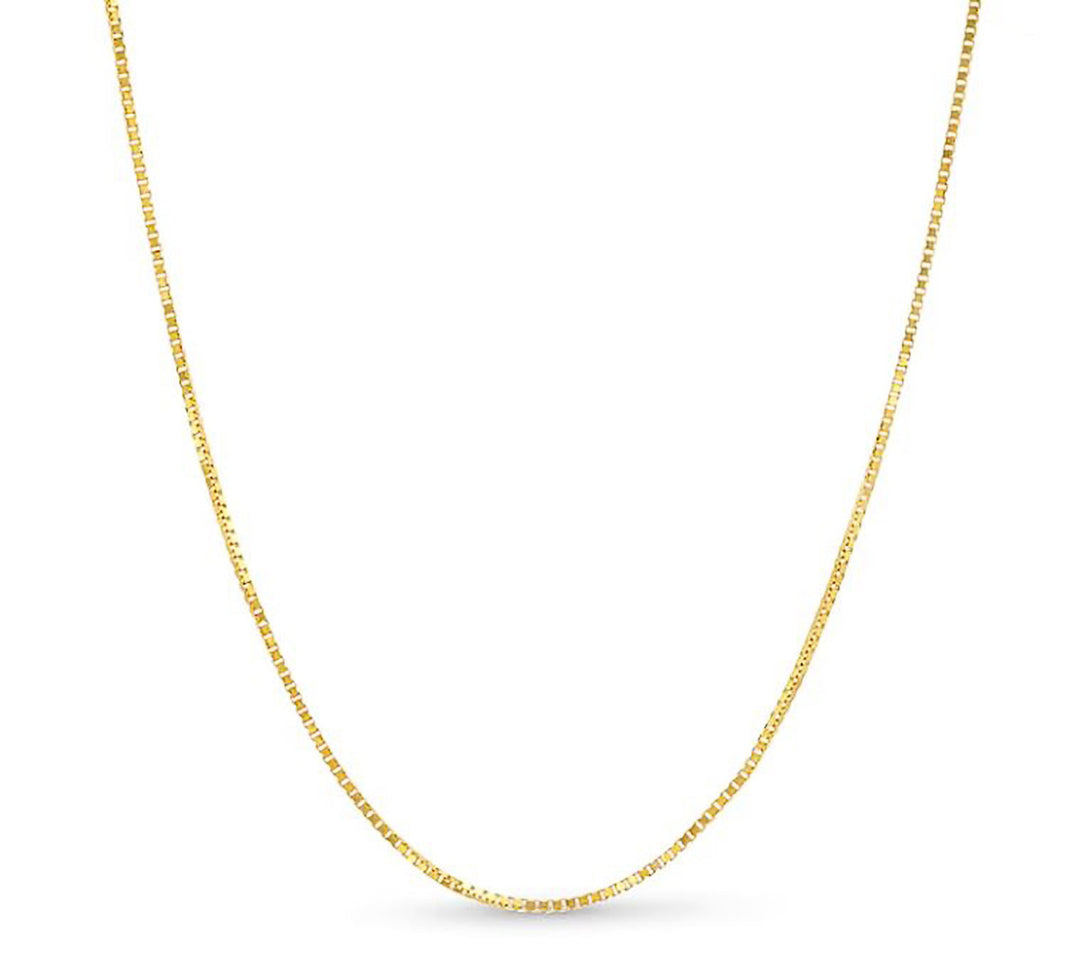 10K YELLOW GOLD BOX 040 GAUGE 18" CHAIN NECKLACE (AVAILABLE IN LENGTHS 7" - 30")