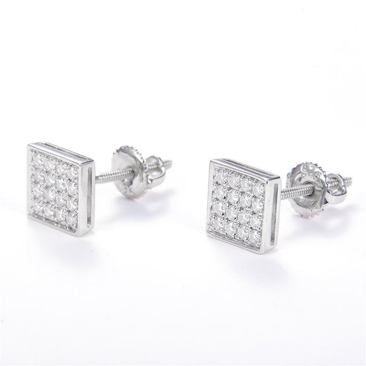 0.25 Ct. Moissanite Sterling Silver (White). Studs Earrings. (Unisex).