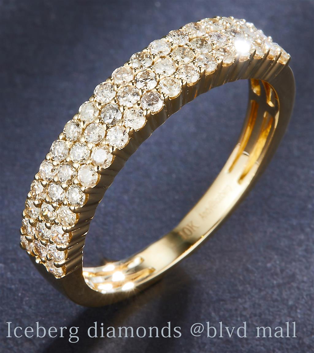 1.3 Ct. Diamond 14 Kt Gold (Yellow). Wedding Band Ring. (Men). Size 10