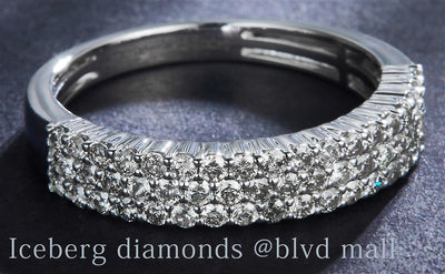 1.02 Ct. Diamond 10 Kt Gold (White). Wedding Band Ring. (Men). Size 10