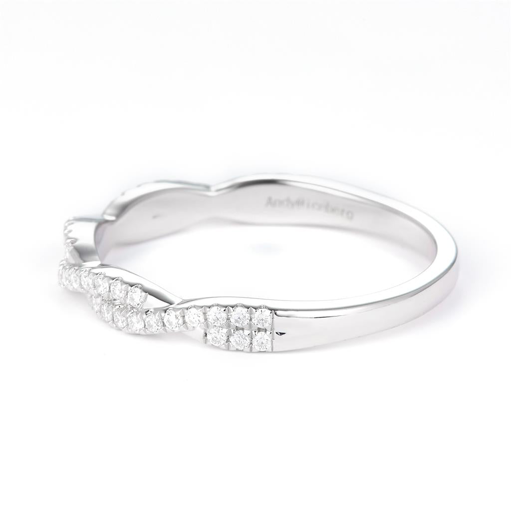 0.24 Ct. Moissanite Sterling Silver (White). Wedding Band Ring. (Women). Size 7.5