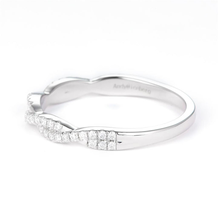 0.24 Ct. Moissanite Sterling Silver (White). Wedding Band Ring. (Women). Size 7.5