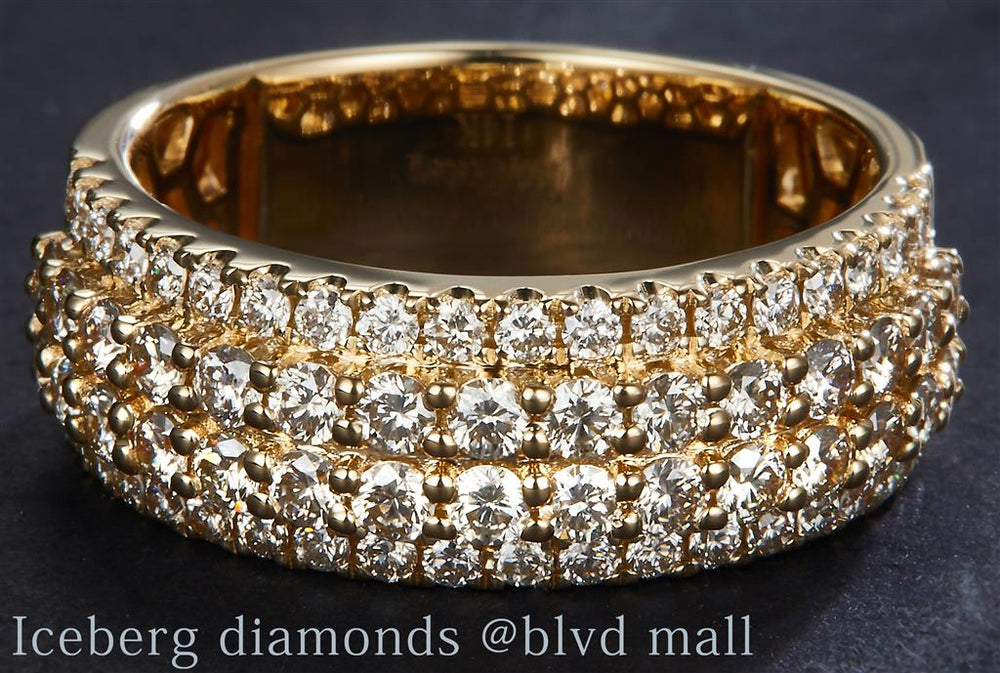 Yellow gold diamond wedding band
