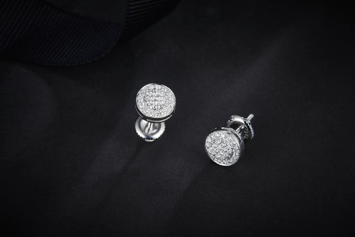 0.74 Ct. Diamond 14 Kt Gold (White). Studs Earrings. (Unisex).