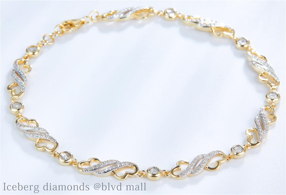 Yellow gold diamond designer bracelet